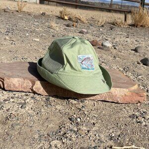 Green Attractive Vintage Fly Fishing Hat with Free Dry Fly- Unisex Medium